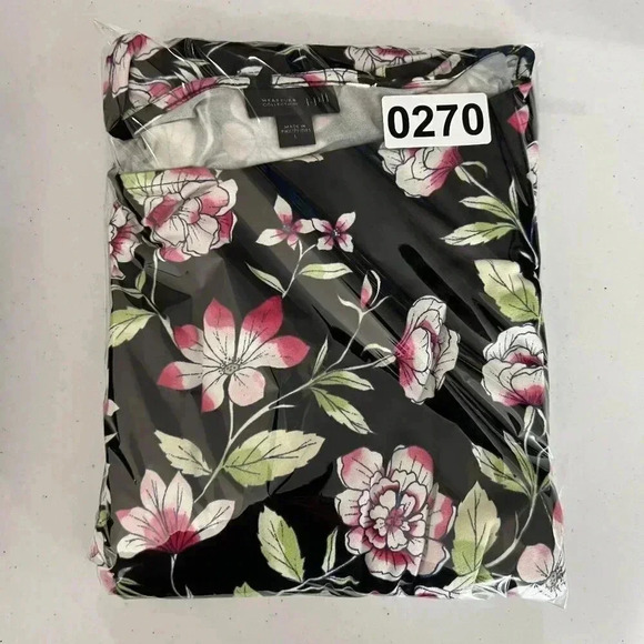 J. Jill Wearever Collection L Black Floral Print Dress 3/4 Sleeve Hiking Lagon - Picture 12 of 12